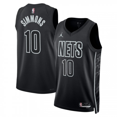Män Brooklyn Nets Tröja Ben Simmons 10 Jordan 2022-23 Statement Edition Svart Swingman